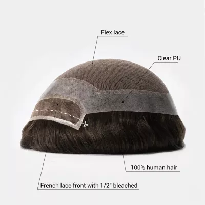 AvenHair HOLLYWOOD Hair System with Thin Skin Perimeter and Lace Front