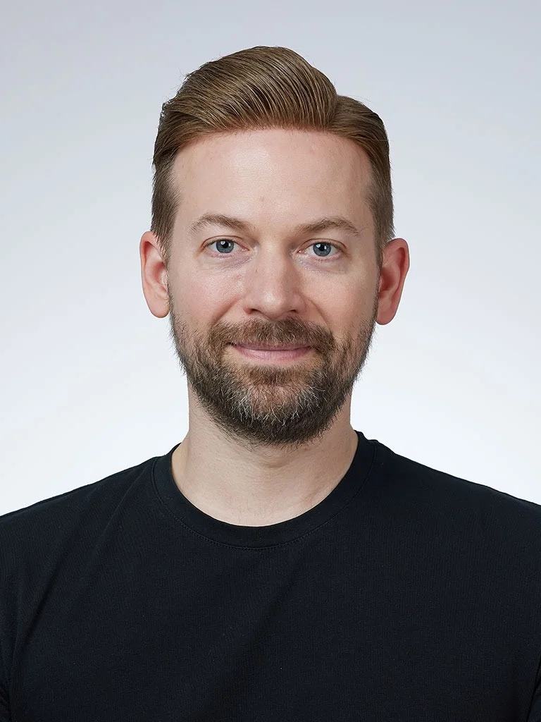 Man with a natural front hairline