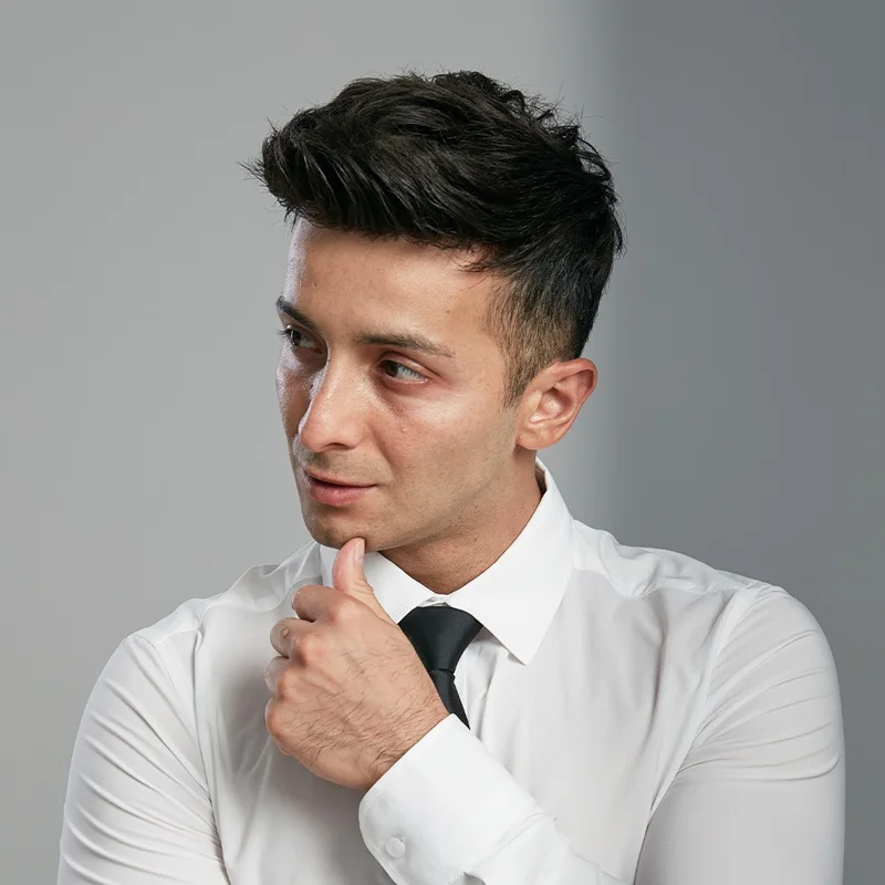 Man in a white shirt and tie
