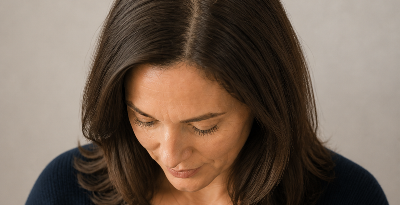 Mobile crop of an original standardized baseline hair photograph concept