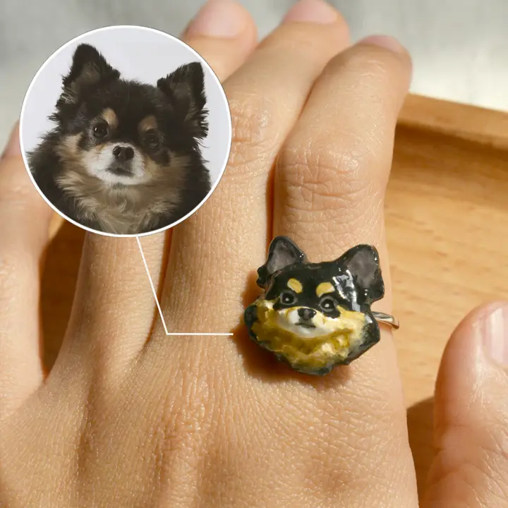A chihuahua photo and the ring made from it