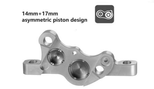14mm+17mm asymmetric piston design