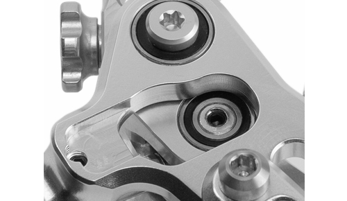 Precision bearing in each lever pivot, No play