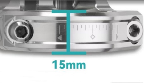 Handlebar Clamping contact width: 15mm