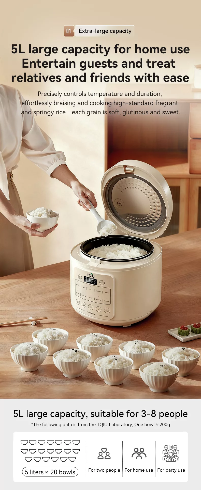 TQIU Multi Functional Fast Cooking Rice Cooker - product image 7