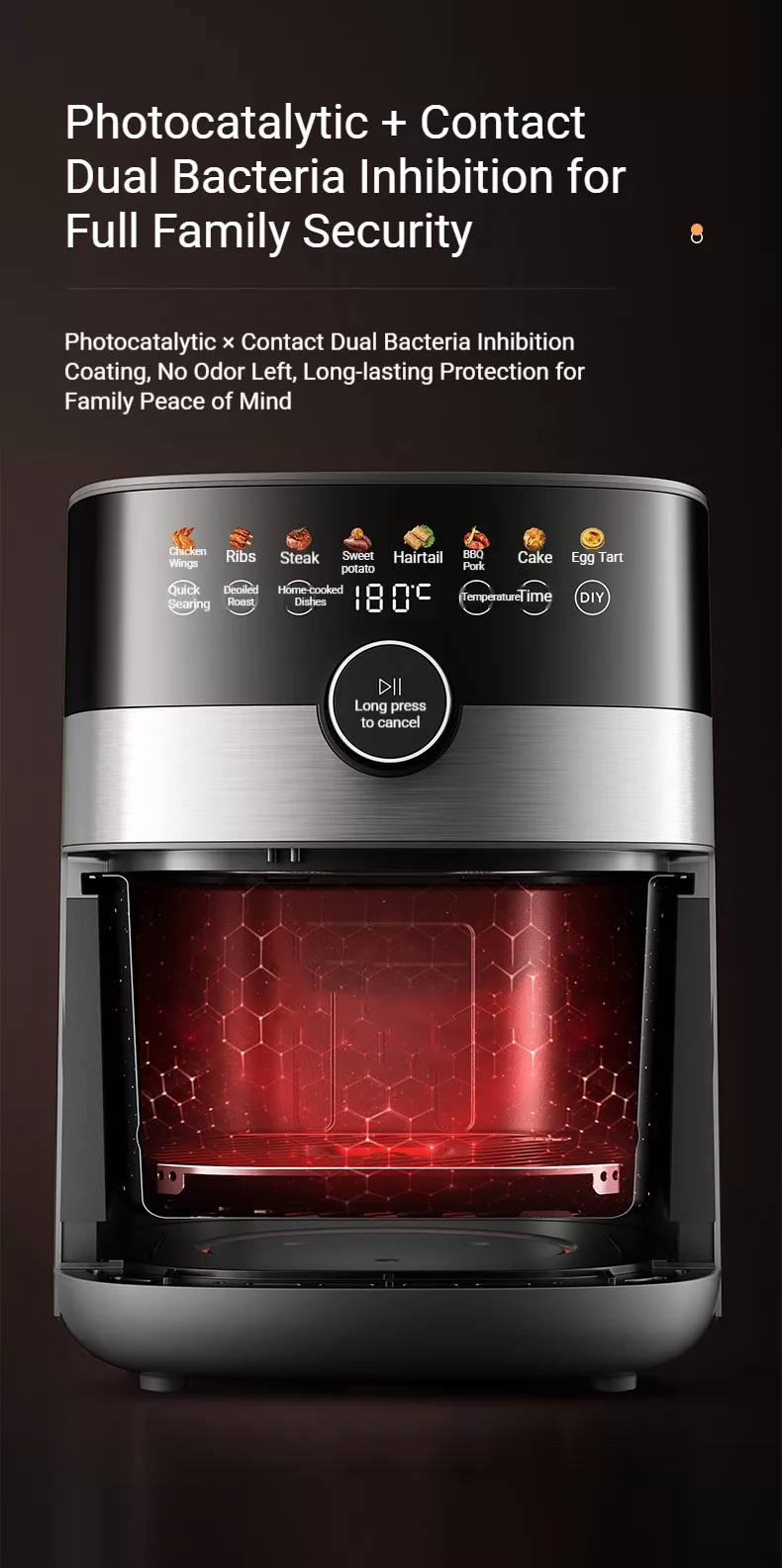 TQIU Air Fryer S4 Digital Control Panel 6L Double Heating - product image 26