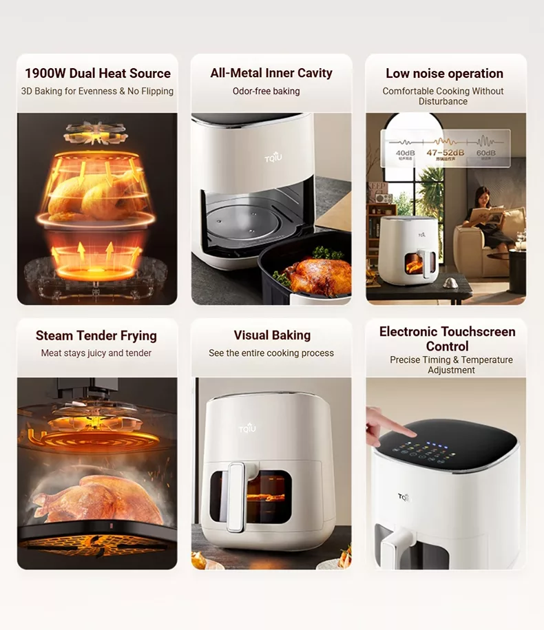 TQIU Air Fryer V4 Digital Control Panel 5L Double Heating - product image 10