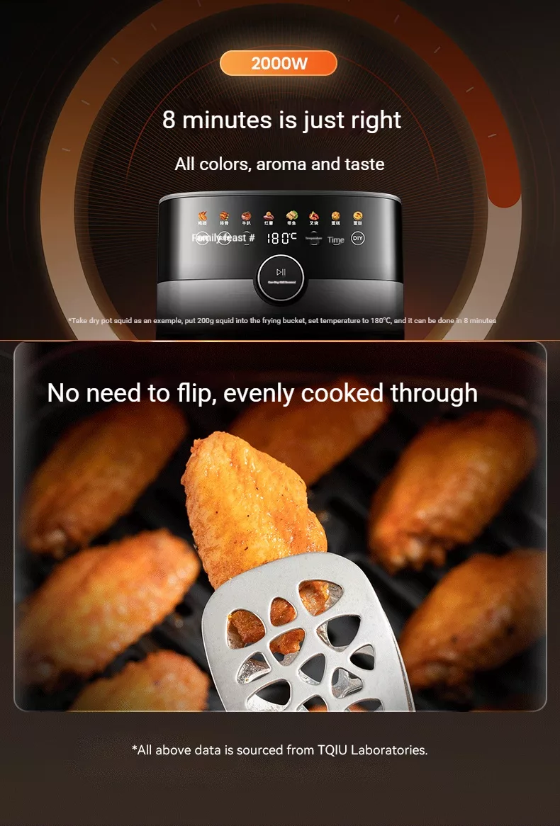 TQIU Air Fryer S4 Digital Control Panel 6L Double Heating - product image 10