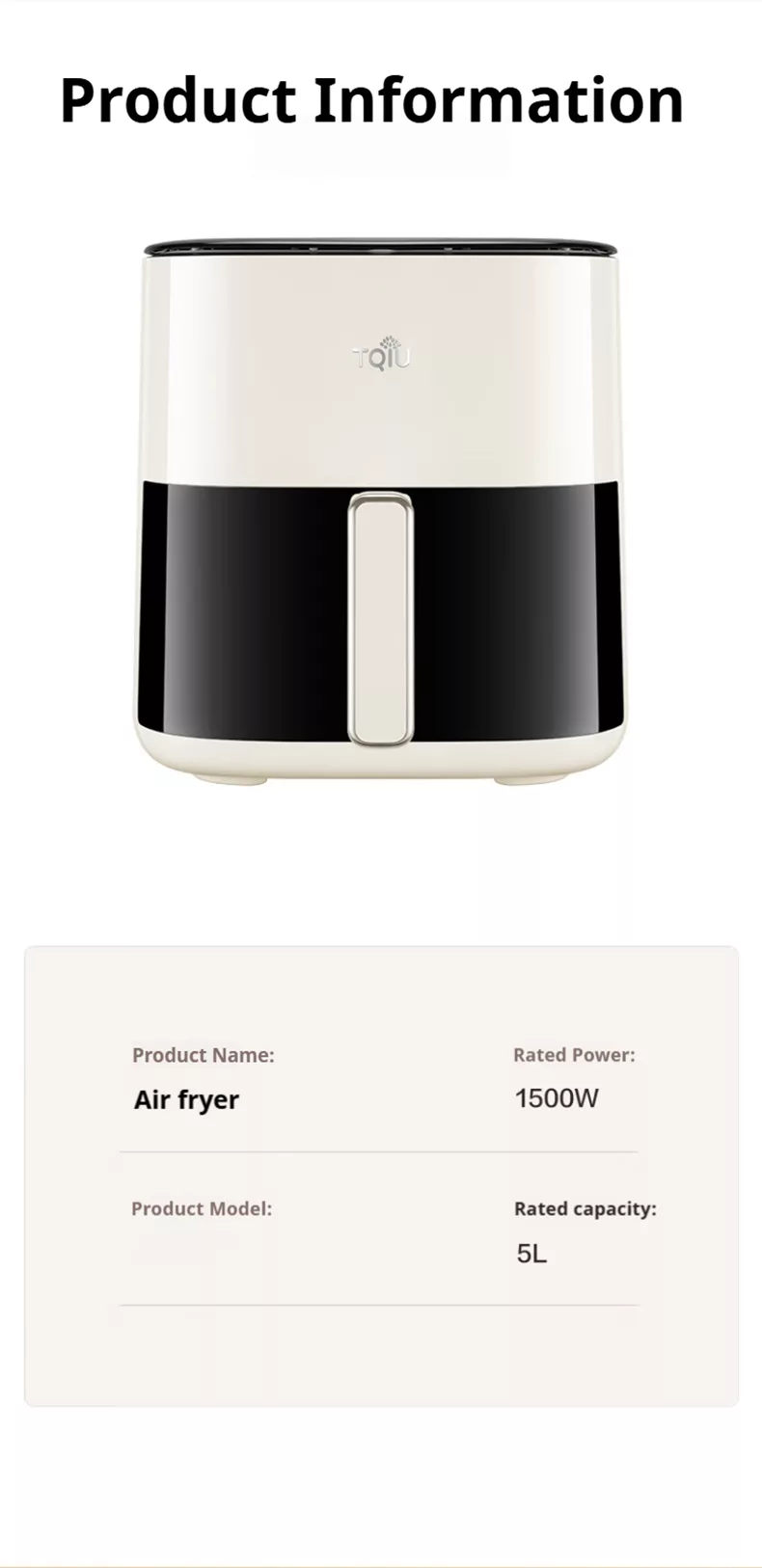 TQIU Air Fryer V3 Digital Control Panel 5L - product image 27