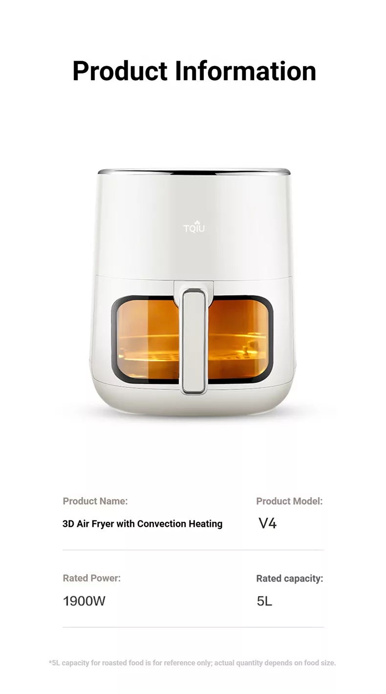 TQIU Air Fryer V4 Digital Control Panel 5L Double Heating - product image 26
