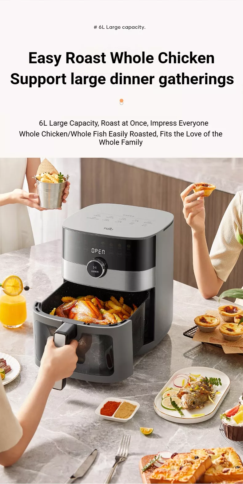 TQIU Air Fryer S4 Digital Control Panel 6L Double Heating - product image 19