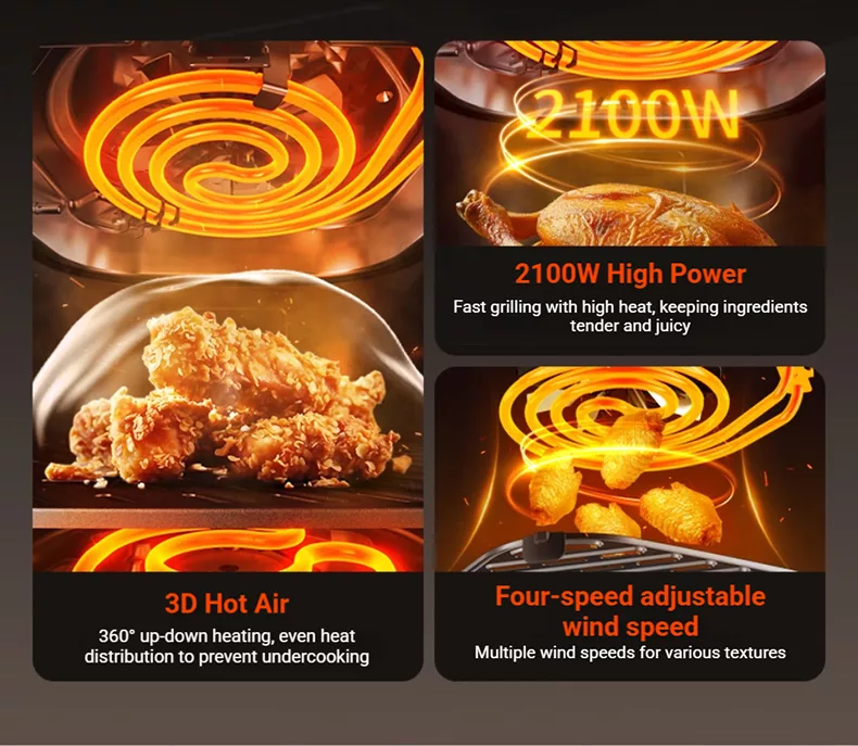 TQIU Air Fryer S3 Digital Control Panel 6L Double Heating - product image 12
