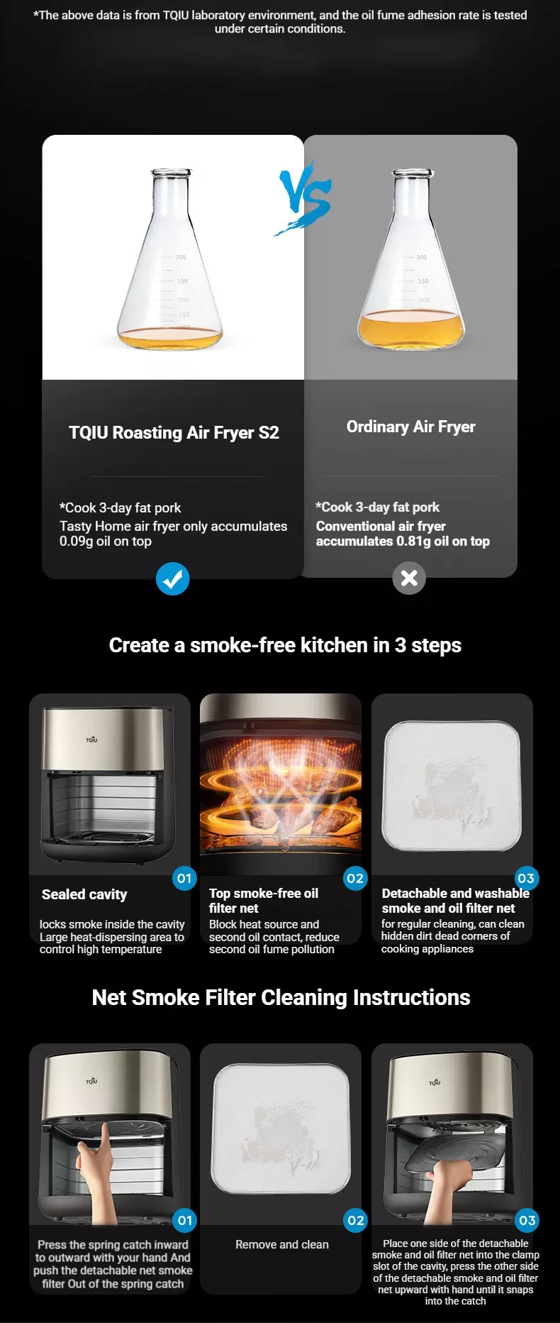 TQIU Air Fryer S2 Digital Control Panel 6L Double Heating - product image 19