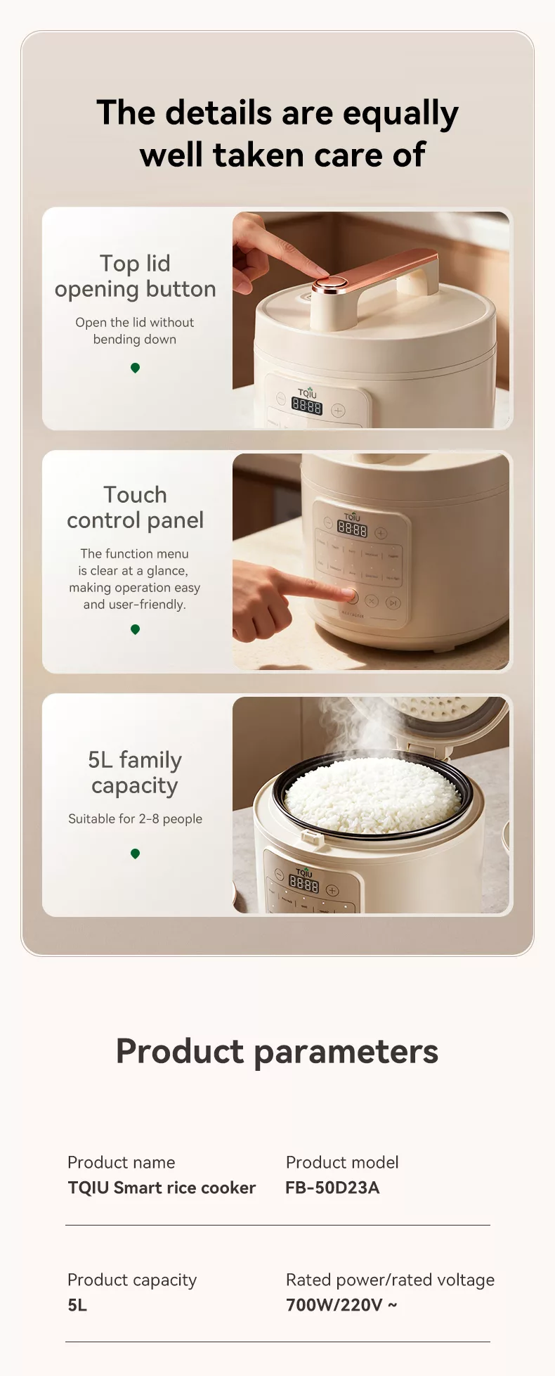 TQIU Multi Functional Fast Cooking Rice Cooker - product image 18