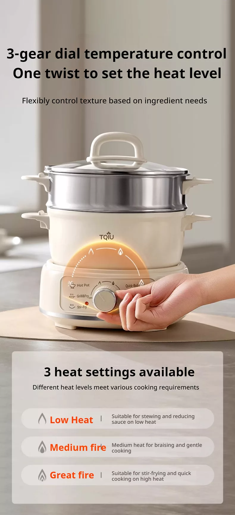 TQIU Multi Cooker 2.5L+2L Detachable S2 Full Heating - product image 15