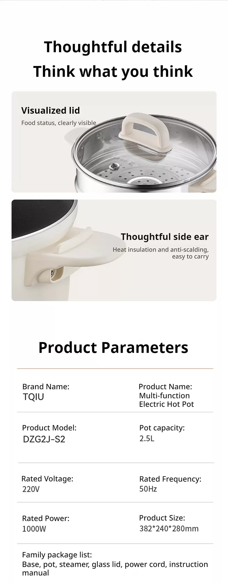TQIU Multi Cooker 2.5L+2L Detachable S2 Full Heating - product image 17