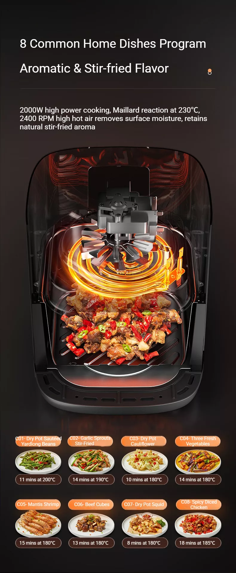 TQIU Air Fryer S4 Digital Control Panel 6L Double Heating - product details 2