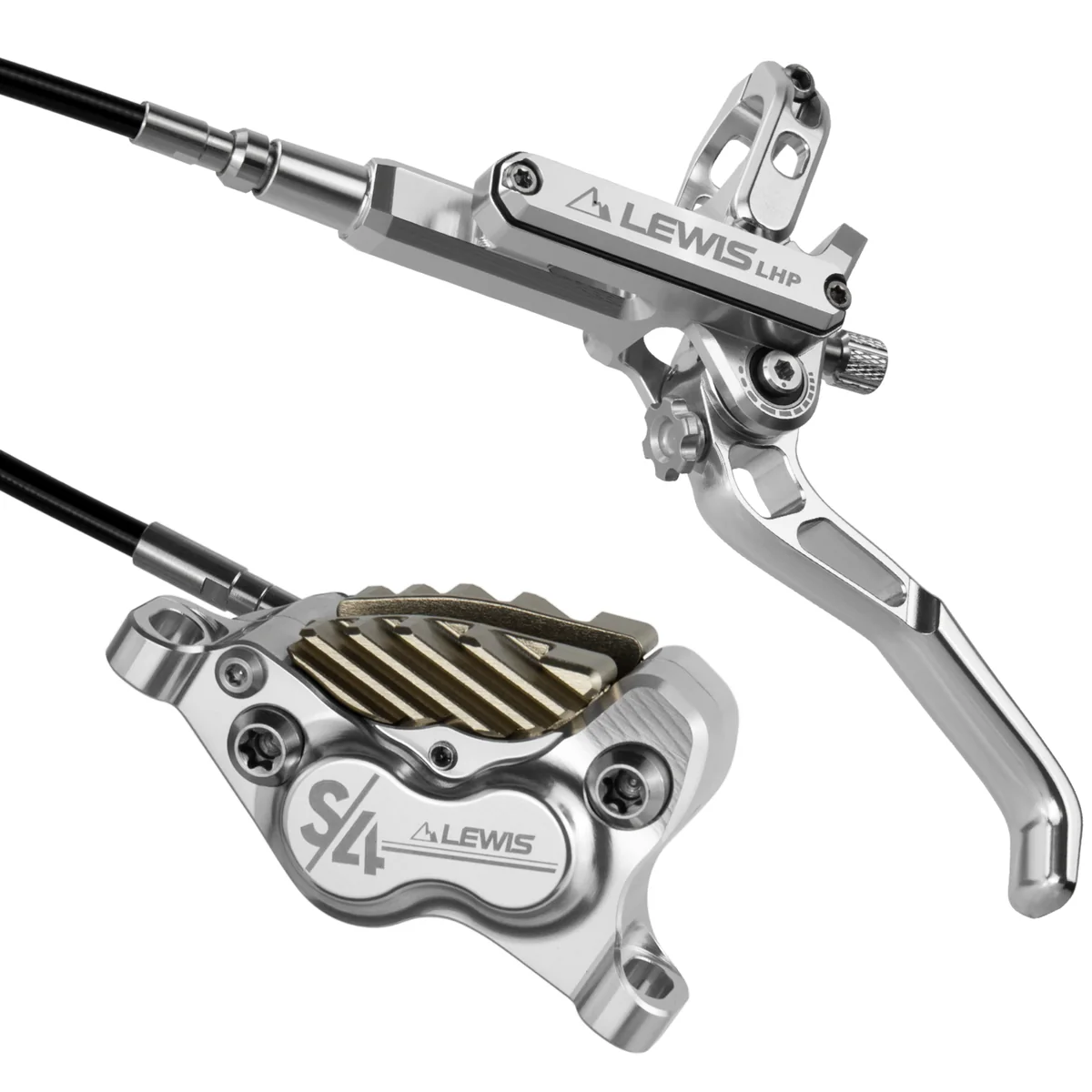 PureTrek LHP S4 Axial Cylinder 4 Pistons Hydraulic Disc Brake With Cooling Fins