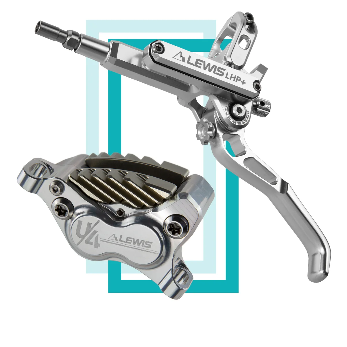 PureTrek LHP+ U4 Axial Cylinder 4 Pistons Hydraulic Disc Brake With Cooling Fins
