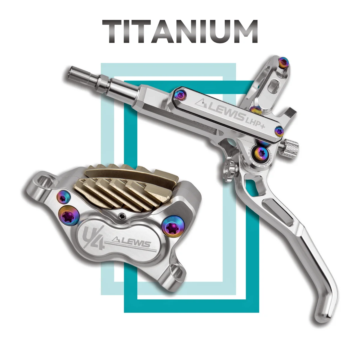 PureTrek LHP+ U4T 4 Pistons Disc Brake with Ti Mounting Bolts