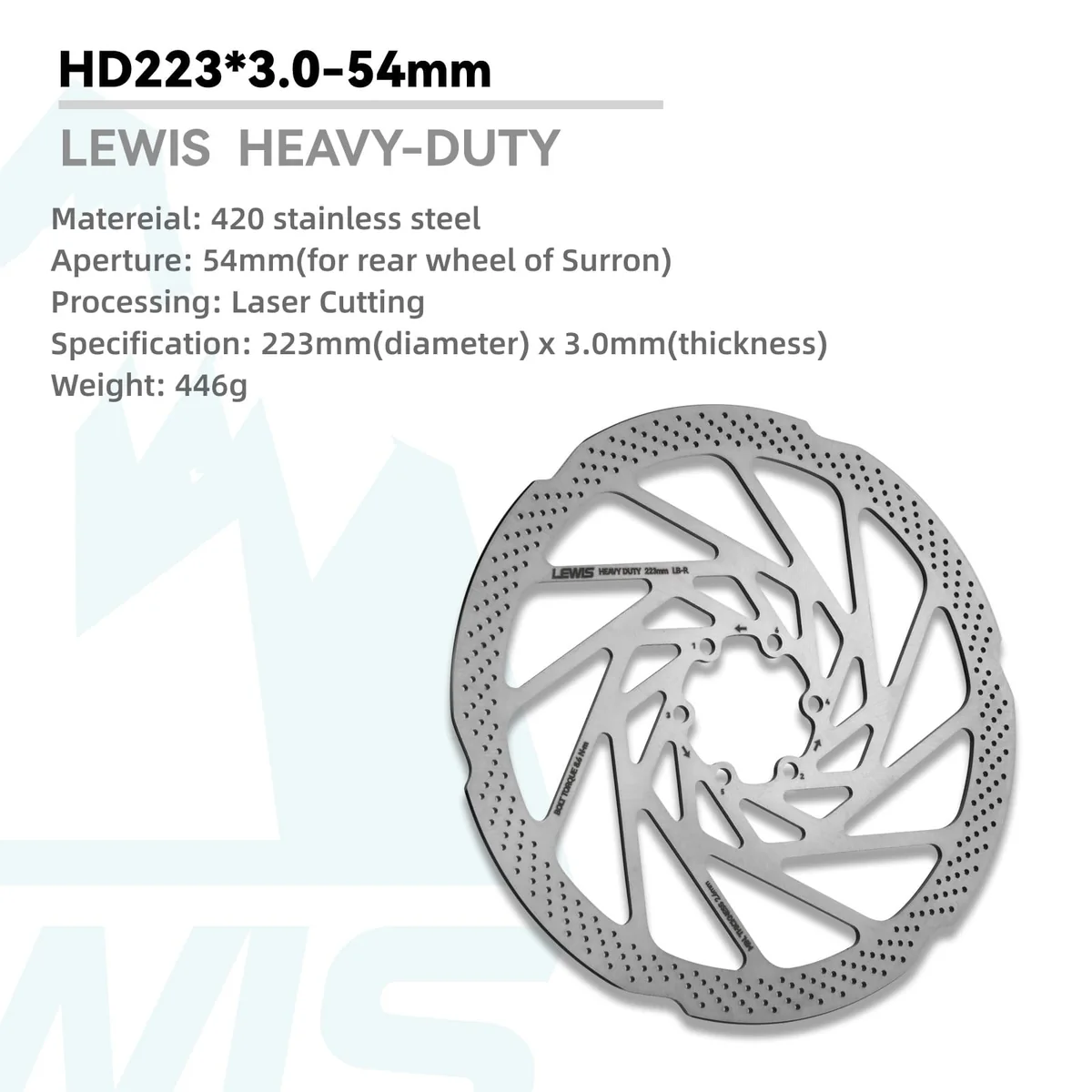 PureTrek HEAVY DUTY Disc Brake Rotor 2.3/3mm Thick For Rear Wheel of Surron Light Bee
