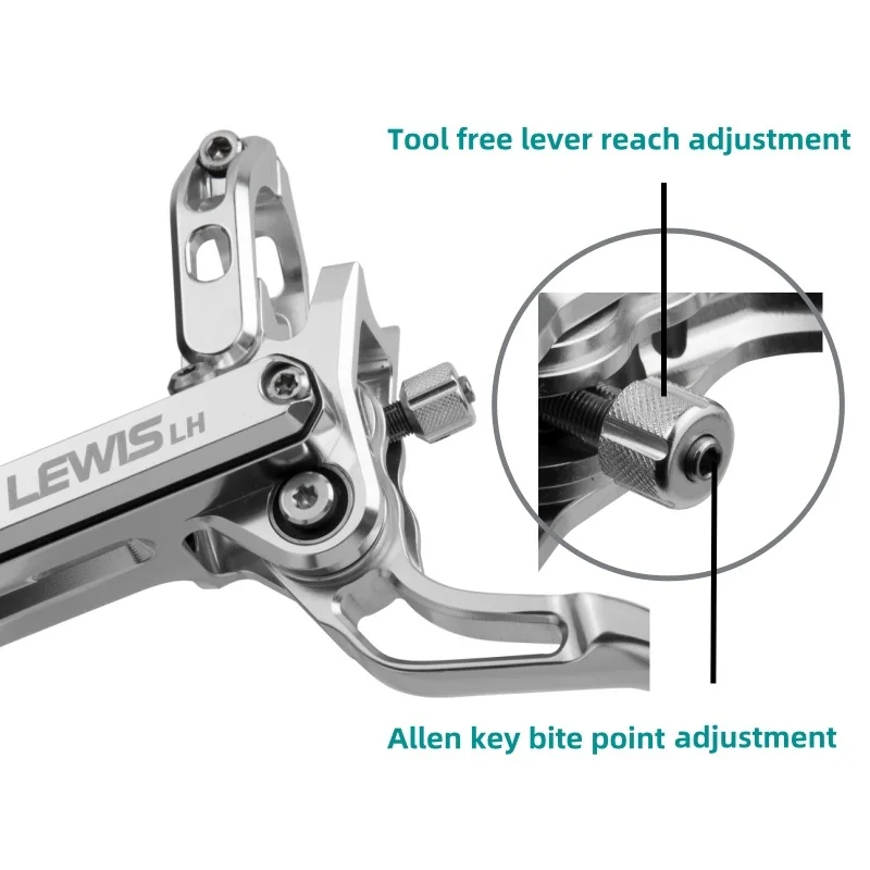 PureTrek LH4 Axial Cylinder 4 Pistons Hydraulic Disc Brake