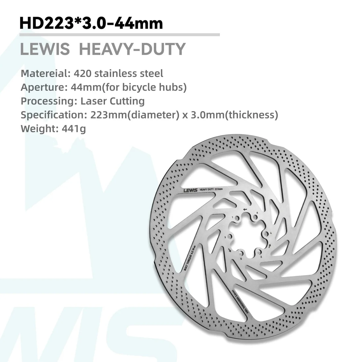 PureTrek HEAVY DUTY Disc Brake Rotor 2.3/3mm Thick For Front Wheel of E-motor