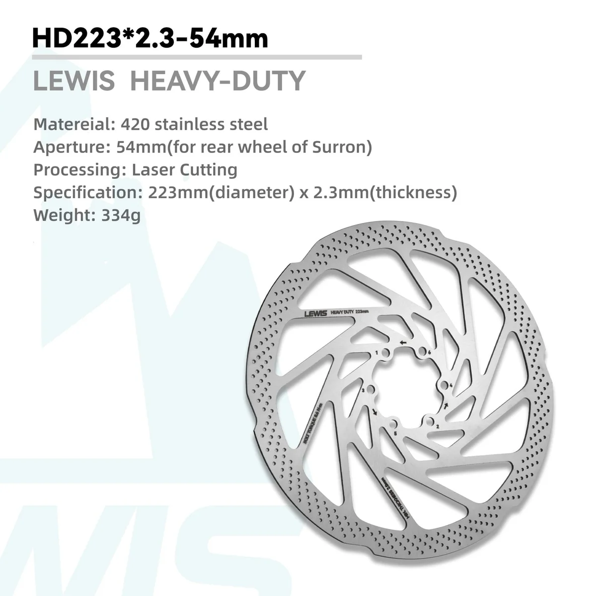 PureTrek HEAVY DUTY Disc Brake Rotor 2.3/3mm Thick For Rear Wheel of Surron Light Bee