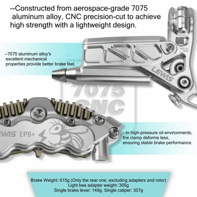 PureTrek EP8-II Axial Cylinder 8 Pistons Hydraulic Disc Brake for Surron Light Bee