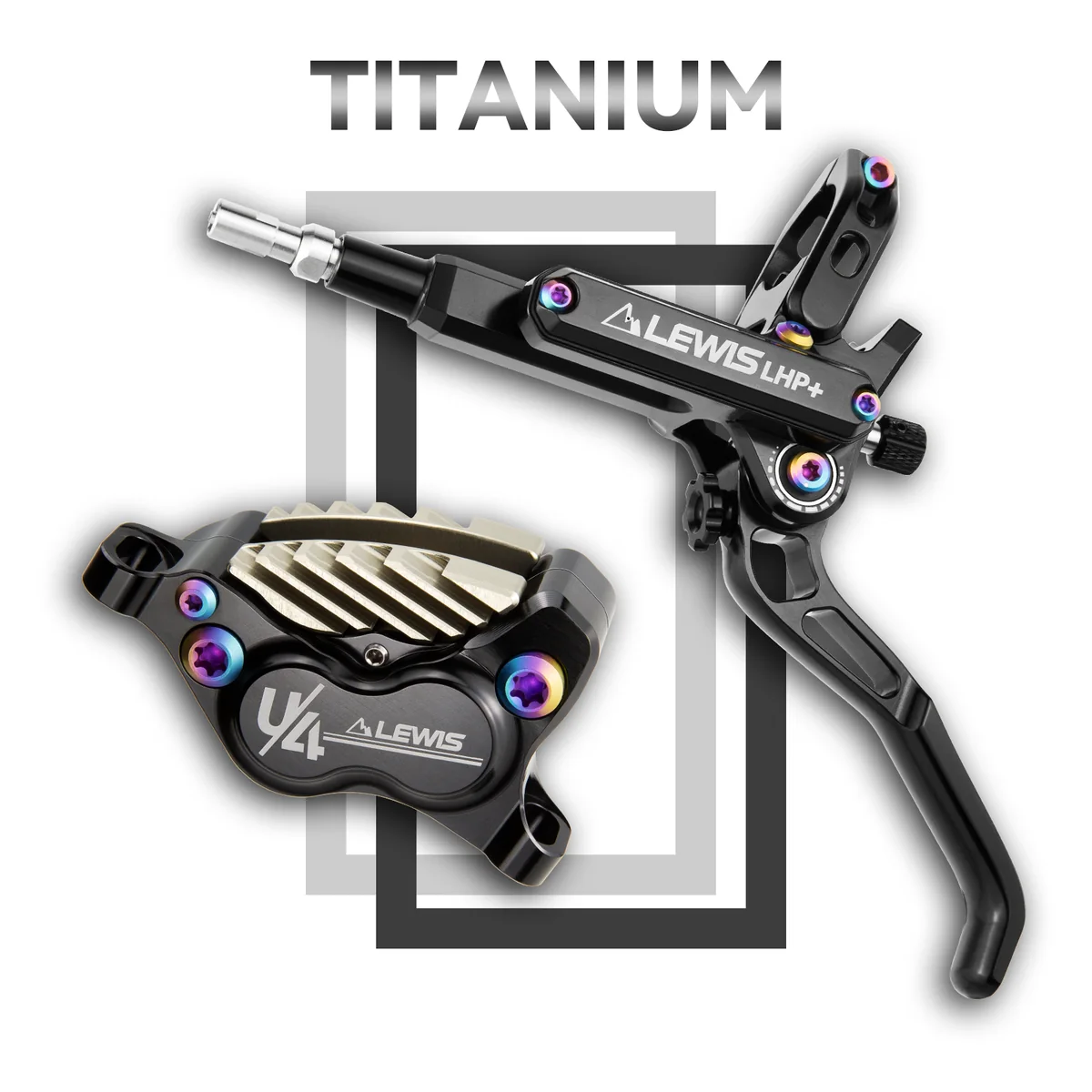 PureTrek LHP+ U4T 4 Pistons Disc Brake with Ti Mounting Bolts