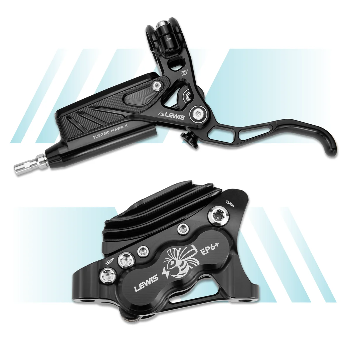 PureTrek EP6-II Axial Cylinder 6 Pistons Hydraulic Disc Brake for EMTB & E-motorcycle