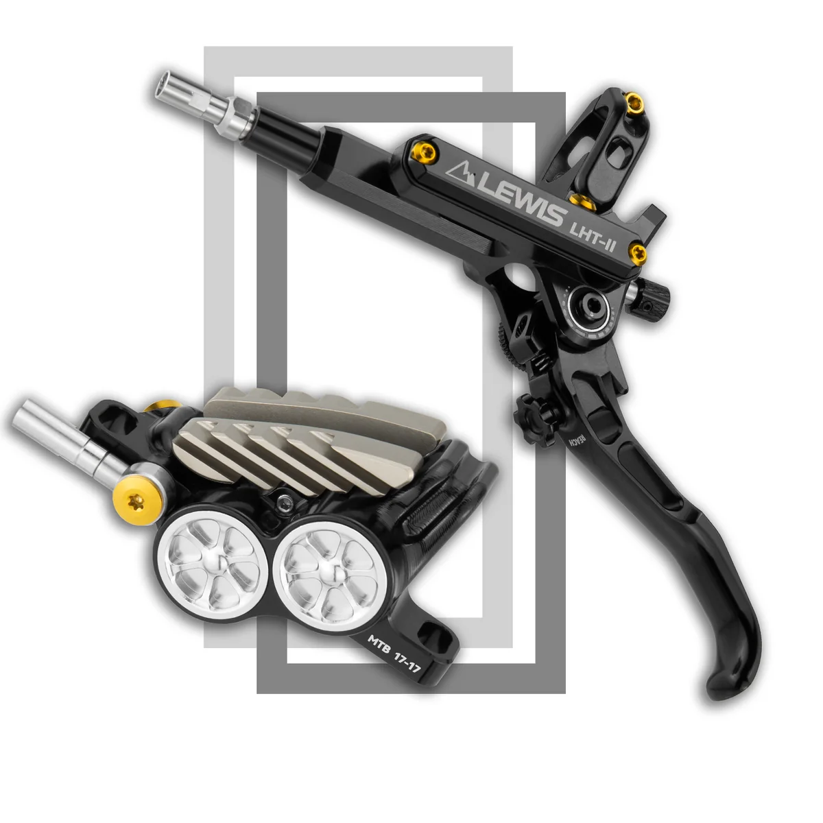 PureTrek LHT-II Pistons 4x17mm Titanium Monoblock Caliper
