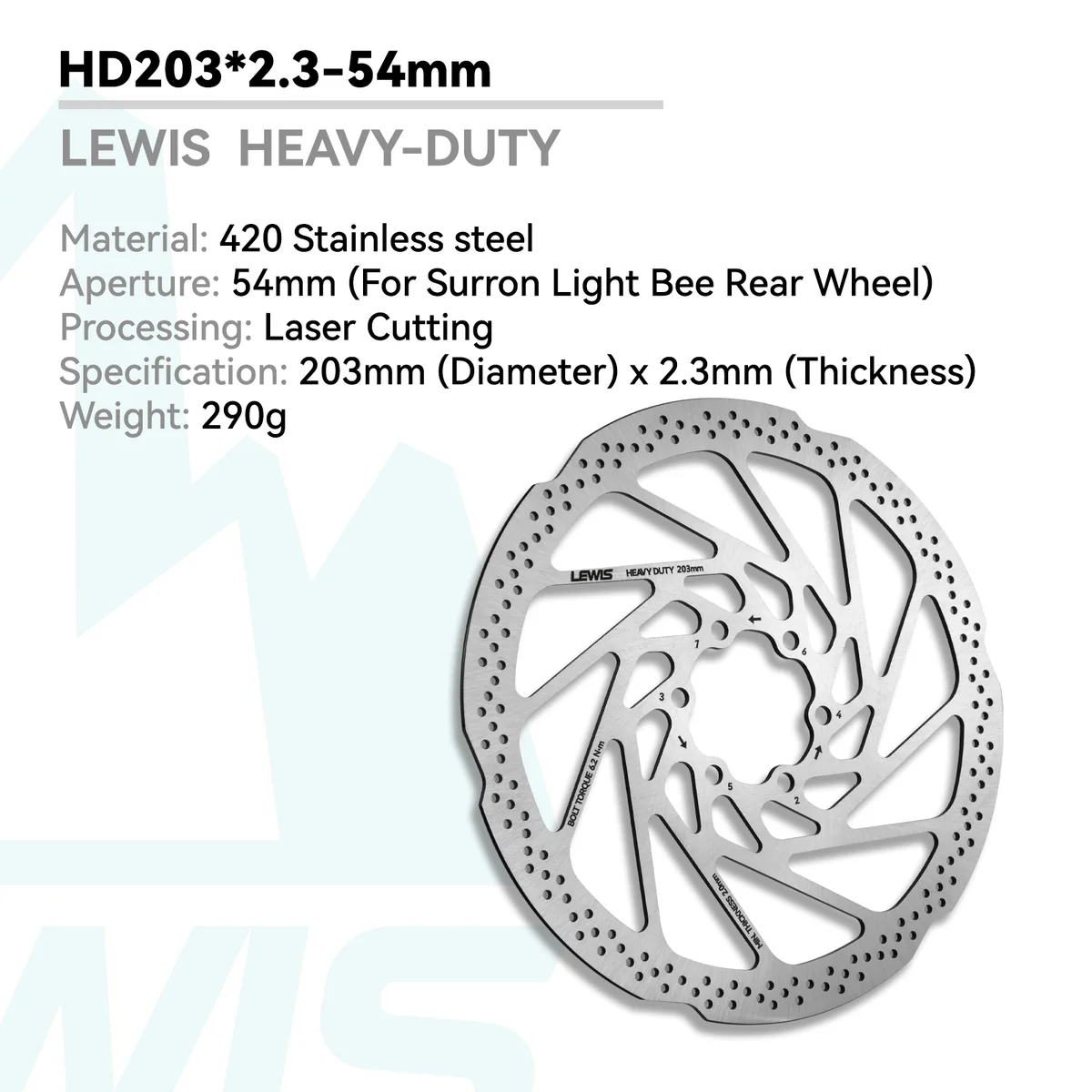 PureTrek HEAVY DUTY Disc Brake Rotor 2.3/3mm Thick For Rear Wheel of Surron Light Bee