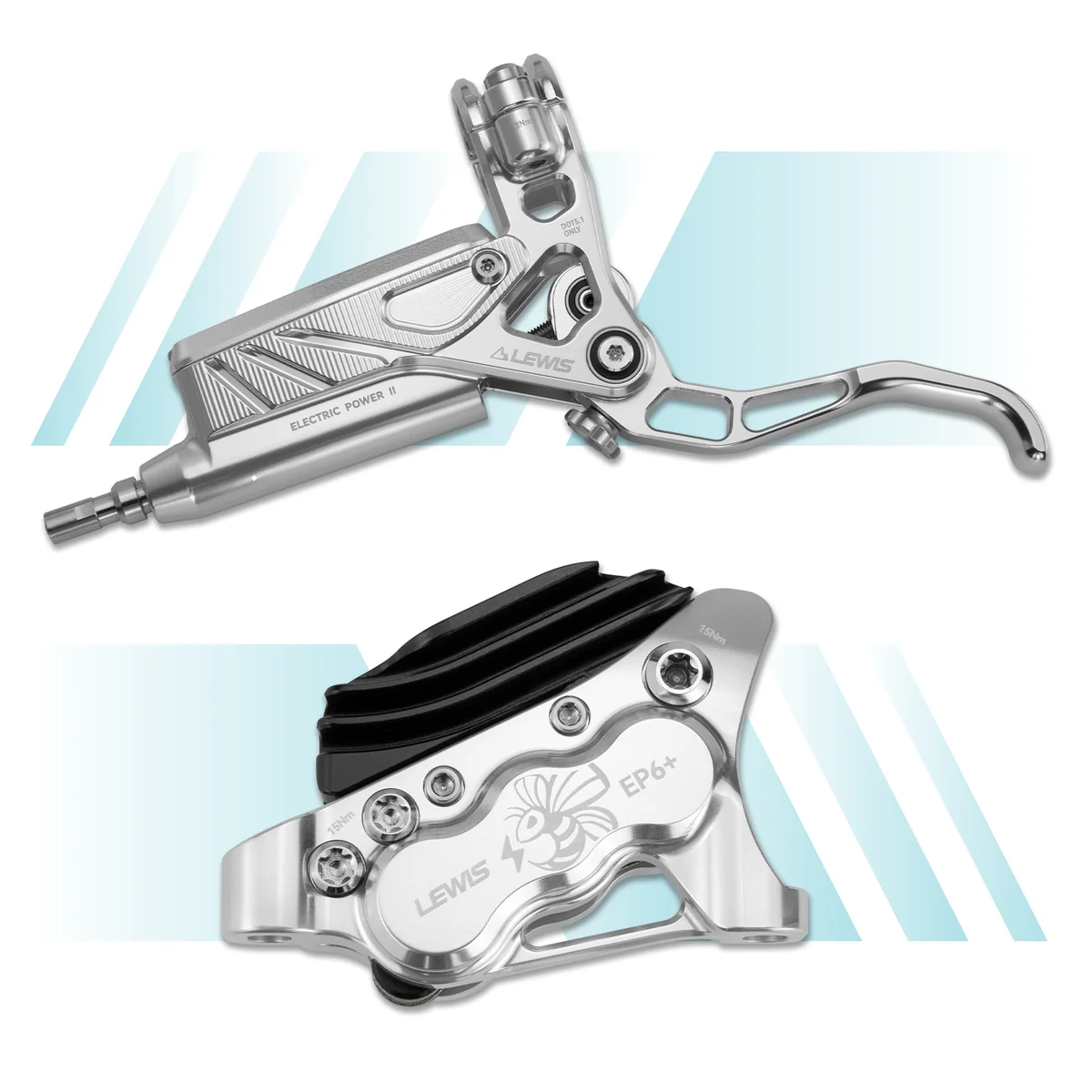 PureTrek EP6-II Axial Cylinder 6 Pistons Hydraulic Disc Brake for EMTB & E-motorcycle