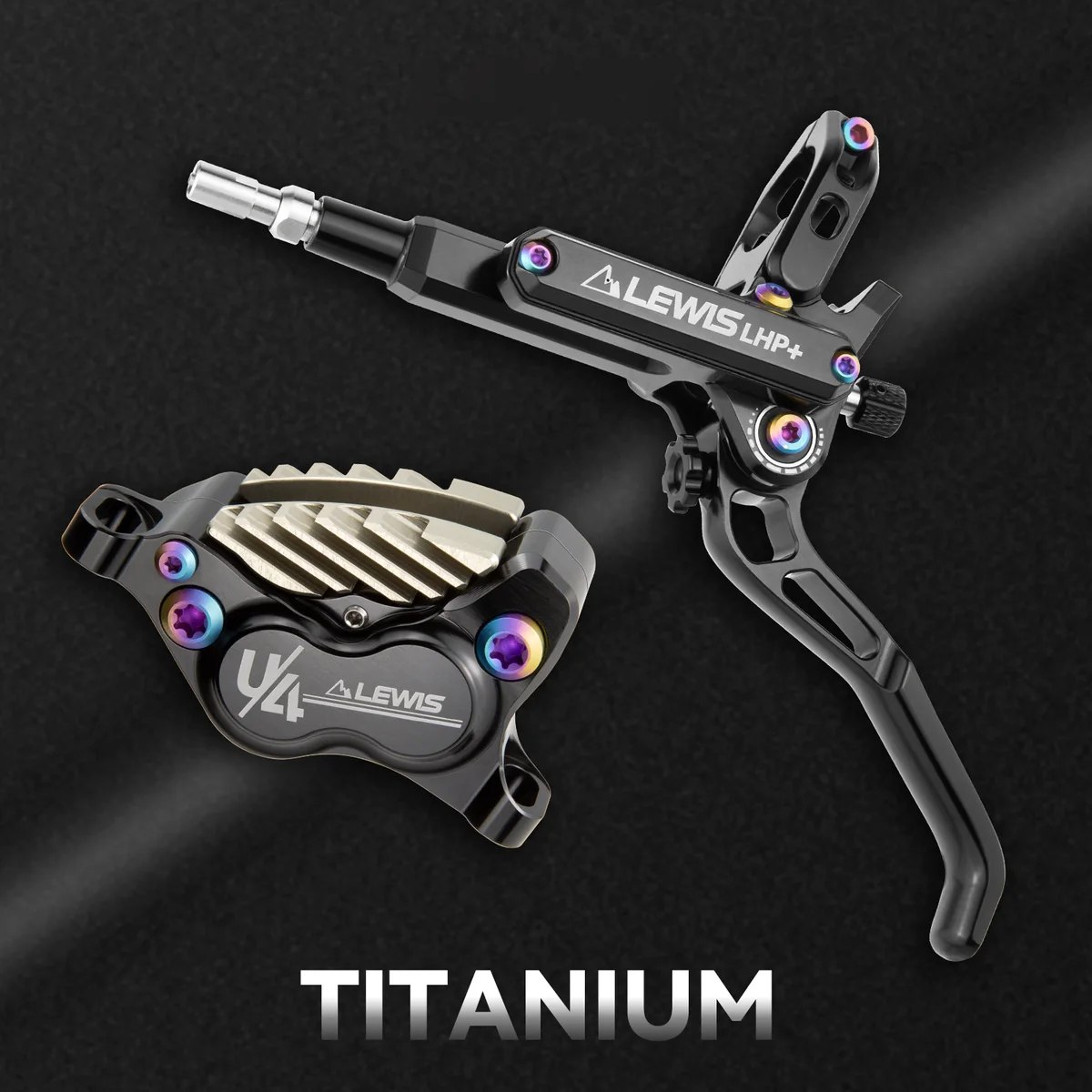 PureTrek LHP+ U4T 4 Pistons Disc Brake with Ti Mounting Bolts