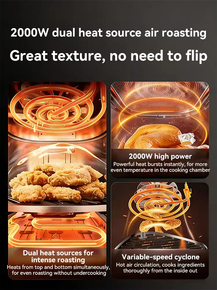 TQIU Air Fryer S2 Digital Control Panel 6L Double Heating - product image 6