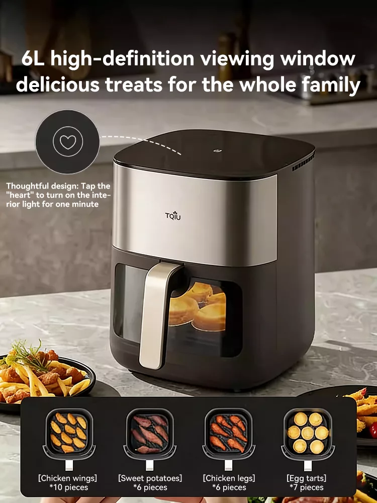 TQIU Air Fryer S2 Digital Control Panel 6L Double Heating - product image 5