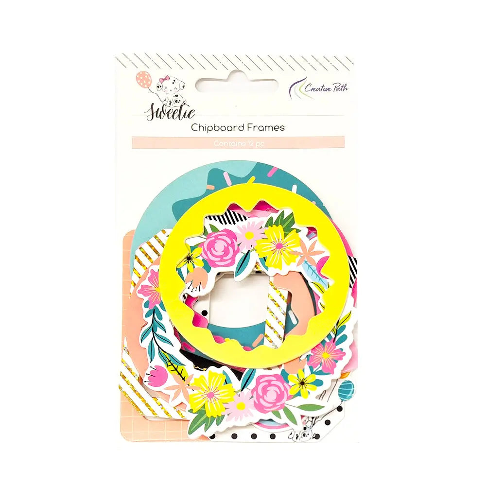 Cute Sweet Wind Gold Stamping Photo Frame Cardboard Sticker Album Journal 12 Pieces Keep Adore