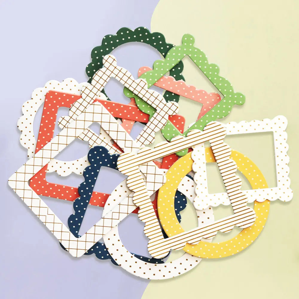 Nature Gilding Photo Frame Hardboard Stickers Growth Album Journal 12 Pieces Keep Adore