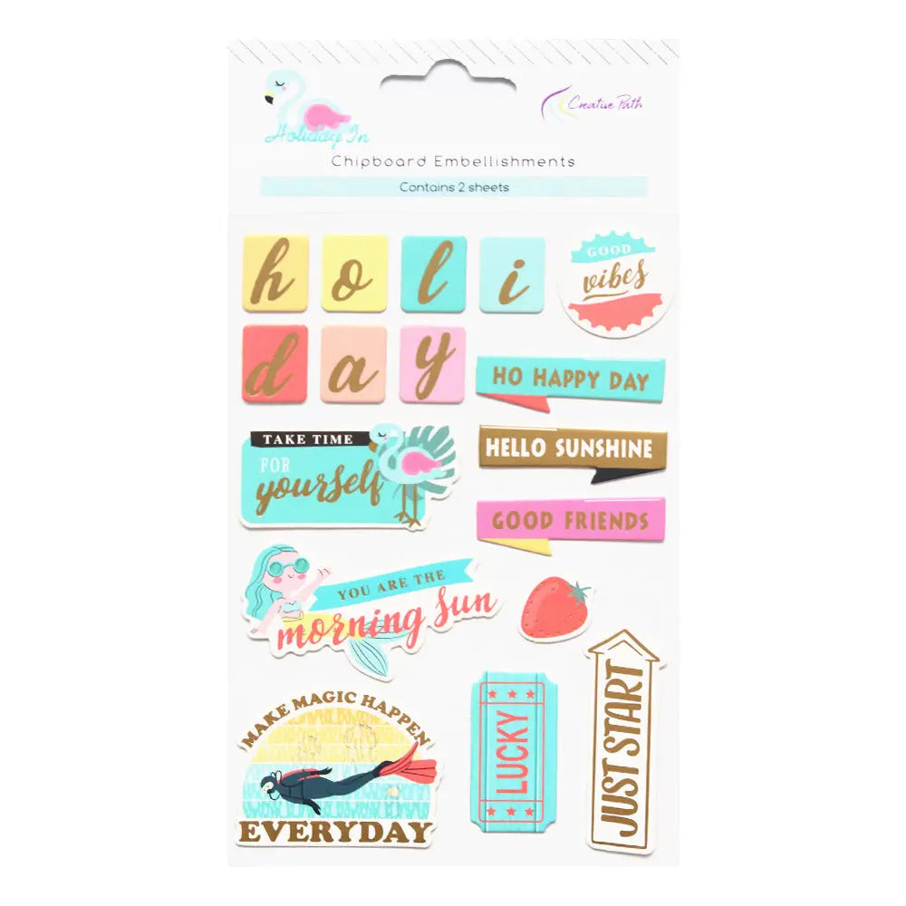 Holiday Gilding Hardboard Stickers Album Journal Stickers Keep Adore