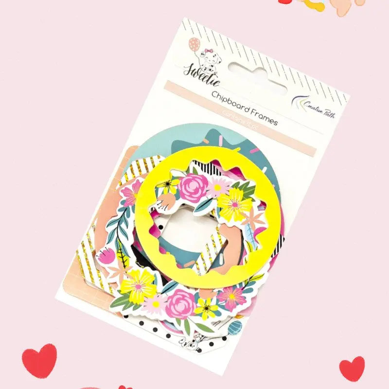 Cute Sweet Wind Gold Stamping Photo Frame Cardboard Sticker Album Journal 12 Pieces Keep Adore