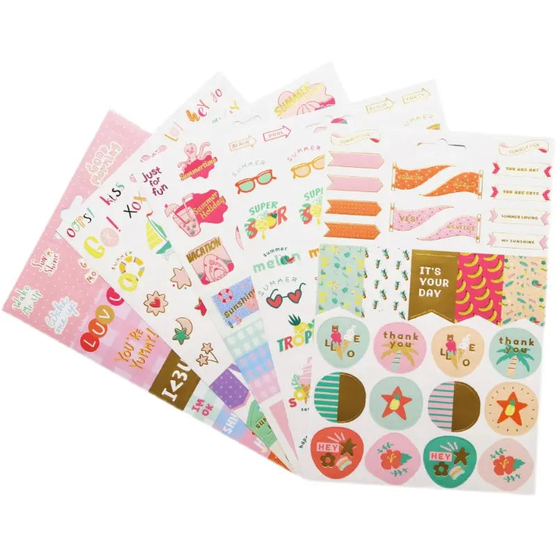 Summer DIY Album Collage Bubble Letter Sticker Cardboard Stickers Keep Adore