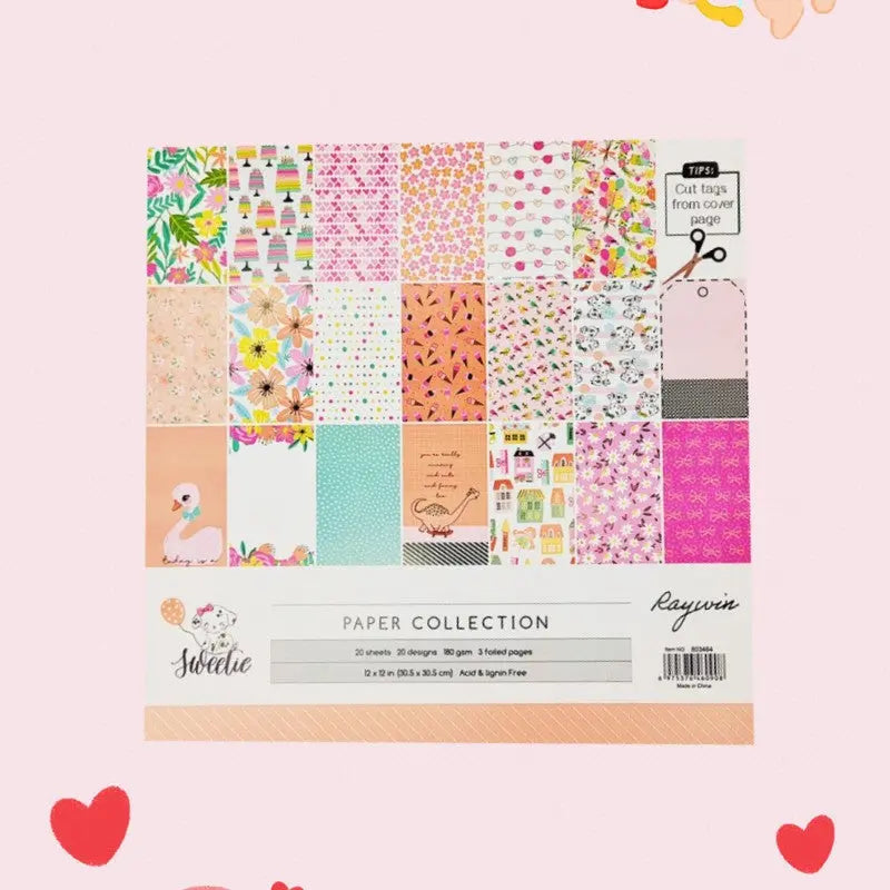 Cute Sweet Wind 12-Inch Scrapbook Album Gold Stamping Color Paper Keep Adore