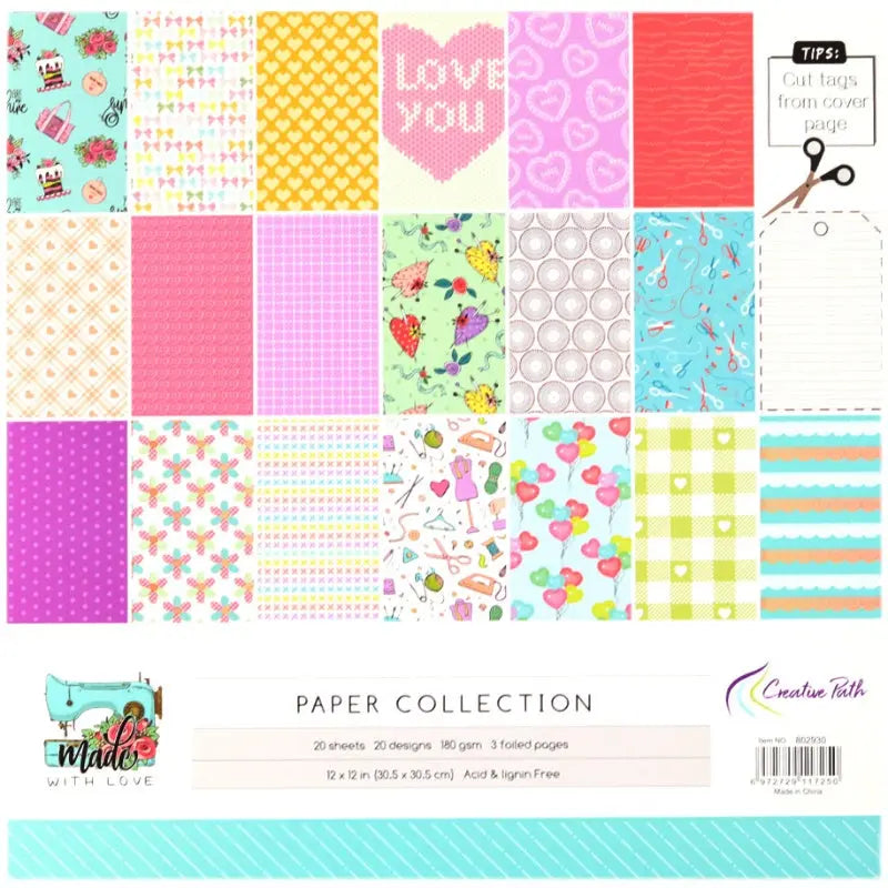 Sweet 12-Inch Scrapbook Album Background Paper Journal Keep Adore