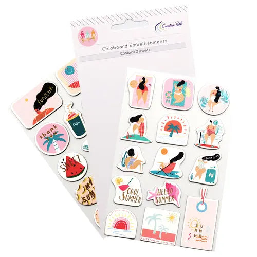 Summer DIY Album Collage Bubble Letter Sticker Cardboard Stickers Keep Adore