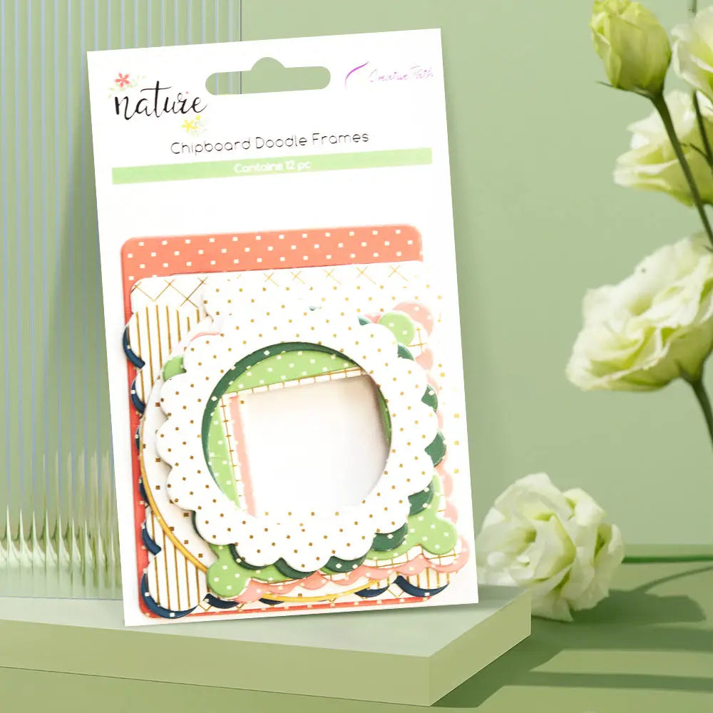 Nature Gilding Photo Frame Hardboard Stickers Growth Album Journal 12 Pieces Keep Adore