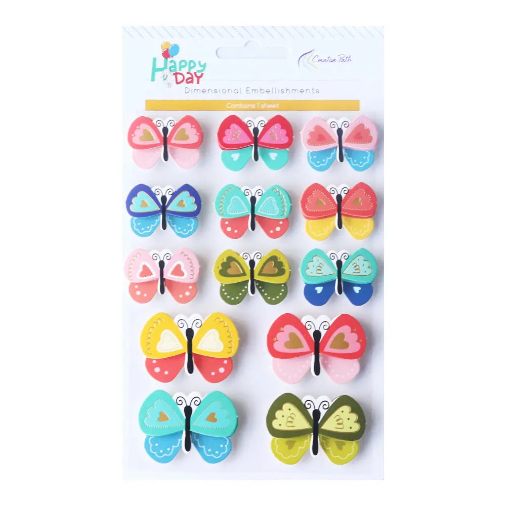 3D Gold Stamping Butterfly Stickers Scrapbook Journal Collage Album Keep Adore