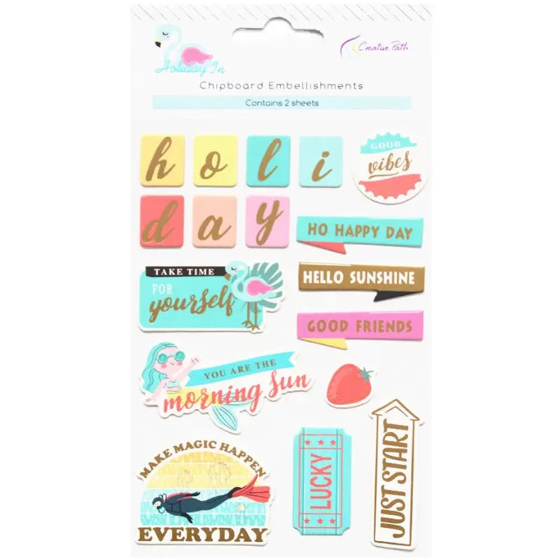 Holiday Gilding Hardboard Stickers Album Journal Stickers Keep Adore