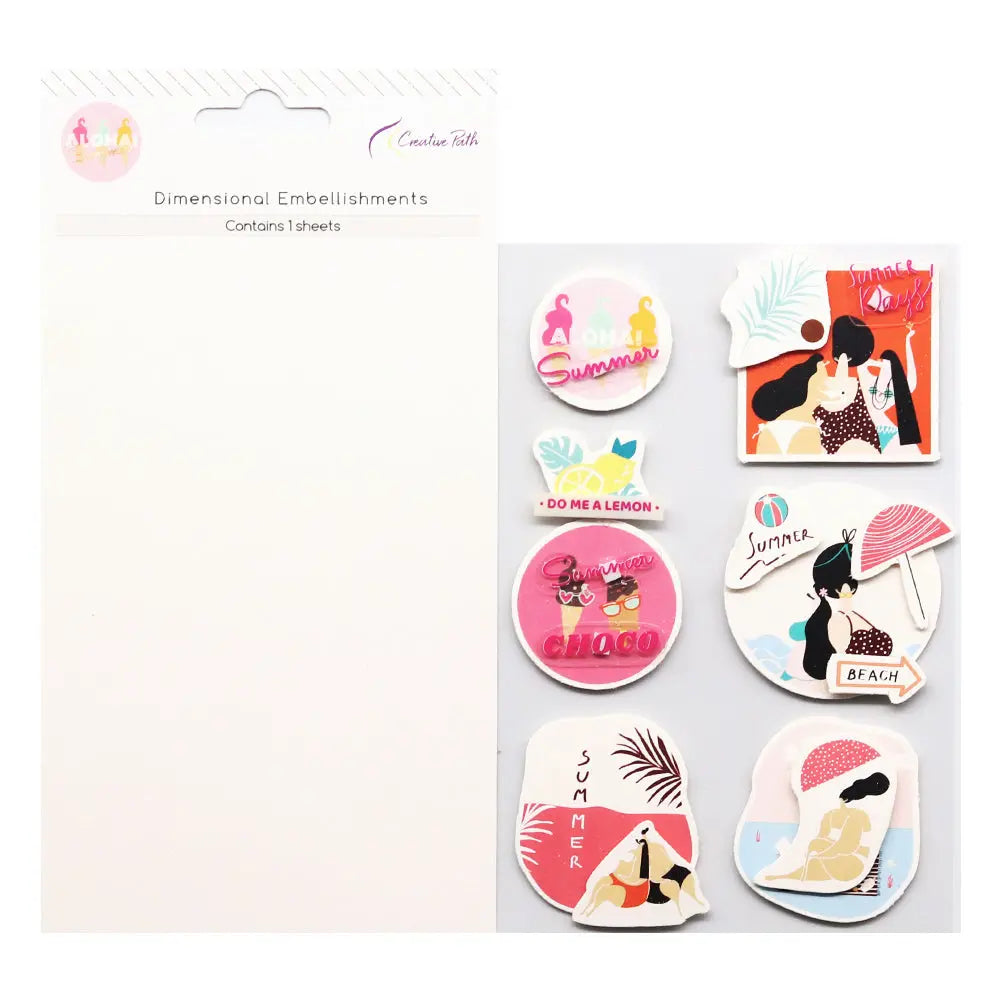 Summer DIY Album Collage Bubble Letter Sticker Cardboard Stickers Keep Adore