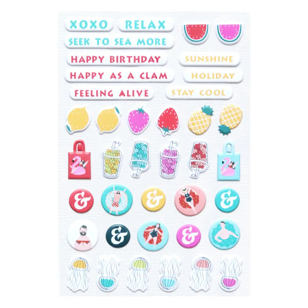 Holiday Foam Stickers Scrapbook Journal Collage Album Keep Adore